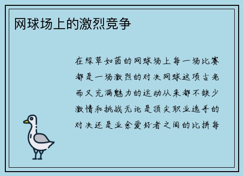 网球场上的激烈竞争